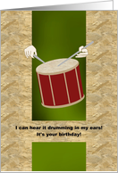 Birthday Pair Of Hands Playing On A Drum card