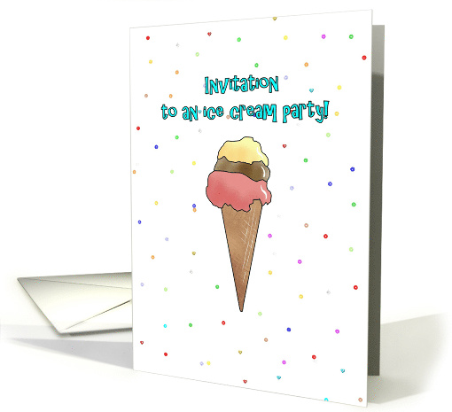 Birthday Party Invitation For Kids Ice Cream Party card (1330790)
