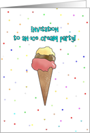 Birthday Party Invitation For Kids Ice Cream Party card
