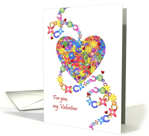 For My Valentine A Heart Filled With Flowers card (1331440)