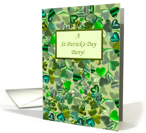 Invitation to St. Patrick's Day party, lots of shamrock card (1331882)