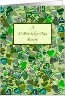 Invitation to St. Patrick’s Day party, lots of shamrock card
