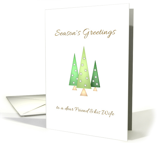 Christmas Season's Greetings for Friend and Wife Trees with Stars card