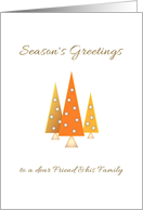 Christmas Season’s Greetings for Friend and Family Trees with Stars card