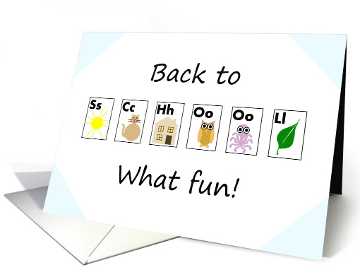 Back To School Picture Cards With The Letters SCHOOL card (1333108)