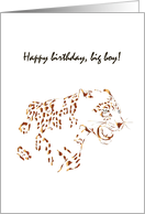 Birthday for Him Profile of a Jaguar Growling card