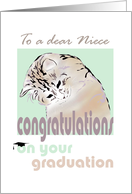 Congratulations on Graduation for Niece Cat Looking Downwards card