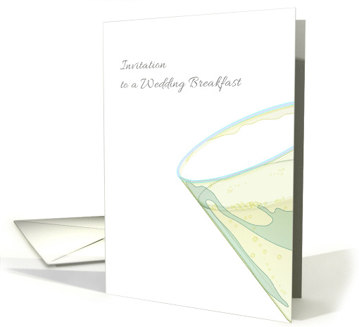 Invitation To A Wedding Breakfast Tilted Glass Of Champagne card