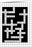 Wedding Congratulations in a Crossword Puzzle card