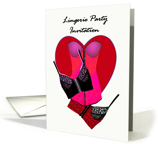 Lingerie party invitation, pretty lace corsets card (1334136)
