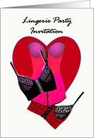 Lingerie party invitation, pretty lace corsets card
