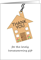 Thank you for housewarming gift, thank you tag with house design card