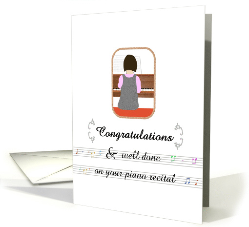 Congratulations On Piano Recital Young Lady At The Piano card