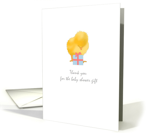Thank You for Baby Shower Gift Tiny Chick Beside Little Present card