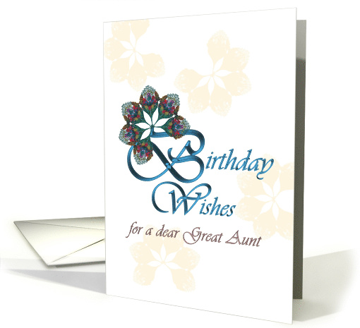 Birthday for Great Aunt Abstract Foliage Design on Greeting card