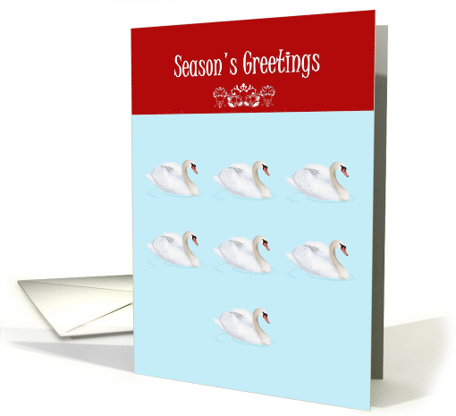 Season's Greetings Seven Swans-A-Swimming 12 Days of Christmas card