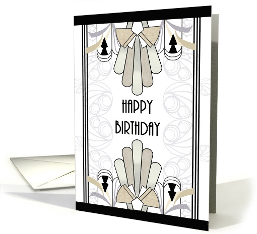 Birthday Art Deco Geometric Borders card (1336508)