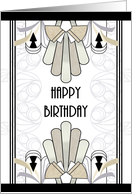 Birthday Art Deco Geometric Borders card