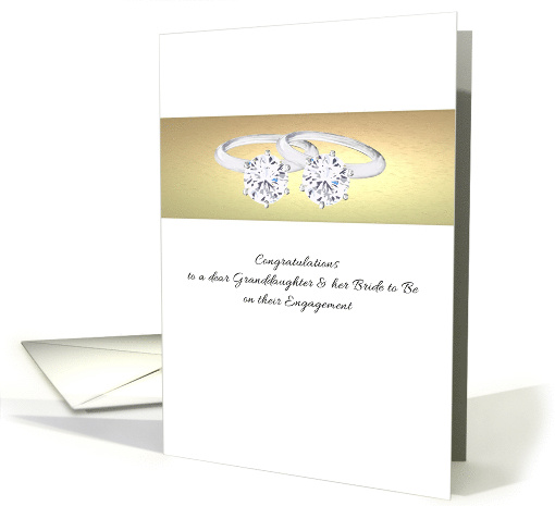 Engagement Granddaughter and Her Bride To Be Two Solitaire Rings card