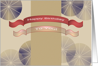Birthday banners and patterned spheres card