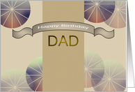 Birthday for Dad Banners and Patterned Spheres card