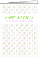 Birthday for Babysitter Soft Pink Flowers card