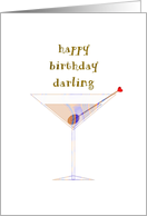 Birthday For Wife Funky Dry Martini And Olive Pick With Red Heart card