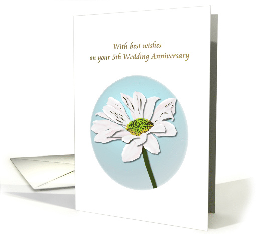 5th Wedding Anniversary Daisy Anniversary Flower card (1338804)