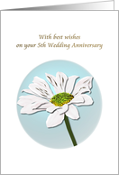 5th Wedding Anniversary Daisy Anniversary Flower card