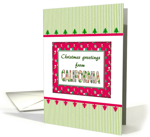 Christmas Greetings From California In Christmas Colors card (1338902)