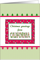 Christmas Greetings From California In Christmas Colors card