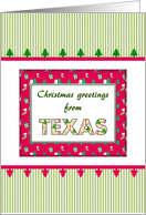 Christmas Greetings From Texas In Christmas Colors card