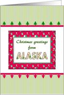 Christmas Greetings From Alaska In Christmas Colors card