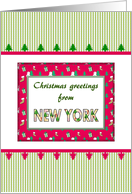 Christmas Greetings From New York In Christmas Colors card
