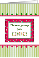 Christmas Greetings From Ohio In Christmas Colors card