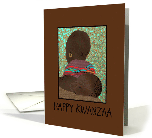 Kwanzaa Mother and Child African Art card (1339330)