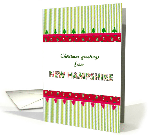 Christmas Greetings From New Hampshire In Christmas Colors card