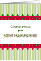 Christmas Greetings From New Hampshire In Christmas Colors card