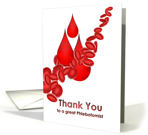 Thank you phlebotomist blood corpuscles card (1340192)