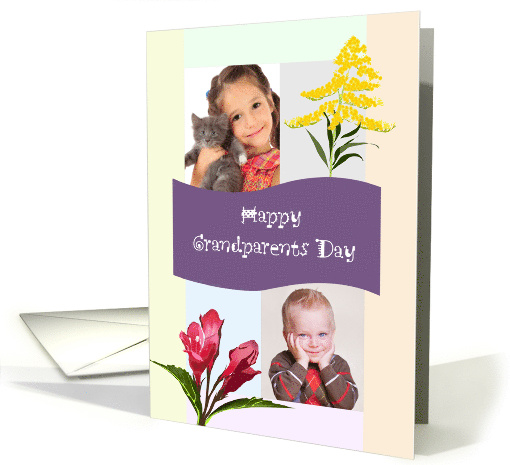 Grandparents Day Photo Card for Grandpa and Grandma Flowers card