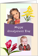 Grandparents Day Photo Card for Grandpa and Grandma Flowers card