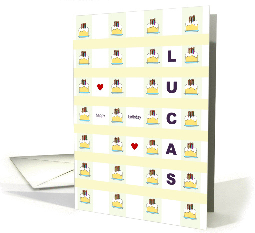 Birthday for Lucas, cakes galore card (1341028)