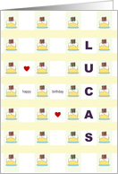 Birthday for Lucas, cakes galore card