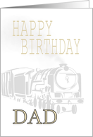 Birthday for Dad Illustration of a Steam Train card