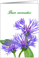 Buon Onomastico Happy Name Day in Italian Mountain Cornflowers card