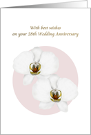 28th Wedding Anniversary Orchid Anniversary Flower card