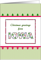 Christmas Greetings From Iowa In Christmas Colors card