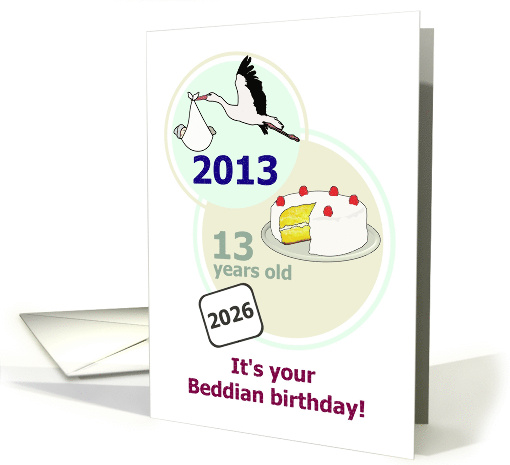 Beddian Birthday In 2026 Born in 2013 and 13 Years Old card (1343300)
