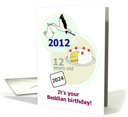 Beddian Birthday In 2024 Born in 2012 and 12 Years Old card (1343300)