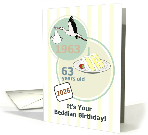 Beddian Birthday In 2026 Born in 1963 And 63 Years Old card (1343310)